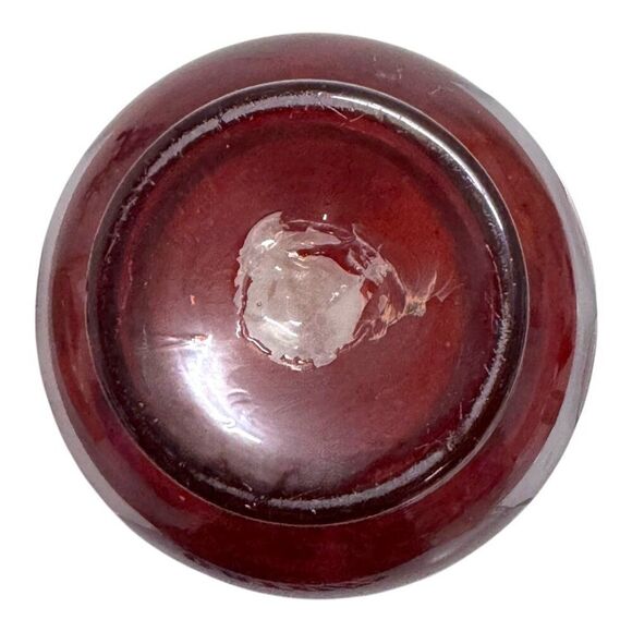 Vintage Bohemian Bird Floral Flowers Ruby Red & White Etched Glass Vase Design - Picture 5 of 6